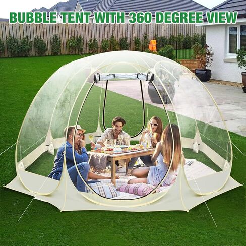 Eapele Pop Up Bubble Tent - Weather Proof Pod Igloo Tent - Personal Cold Protection Camping Tent for Patios Outdoor - Large Oversize Beige in Saudi Arabia