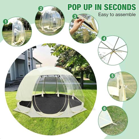 Eapele Pop Up Bubble Tent - Weather Proof Pod Igloo Tent - Personal Cold Protection Camping Tent for Patios Outdoor - Large Oversize Beige in Saudi Arabia