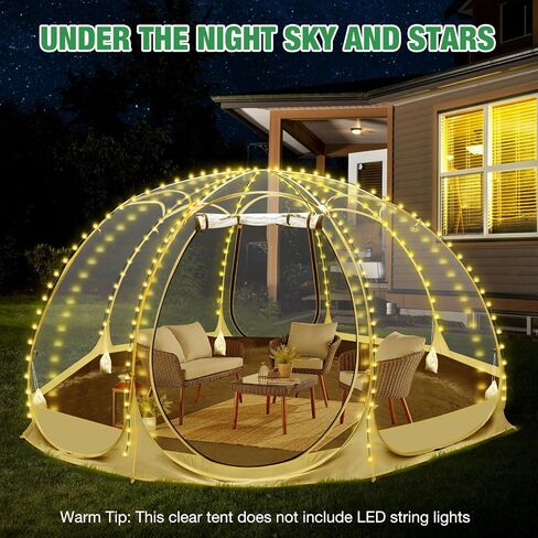 Eapele Pop Up Bubble Tent - Weather Proof Pod Igloo Tent - Personal Cold Protection Camping Tent for Patios Outdoor - Large Oversize Beige in Saudi Arabia