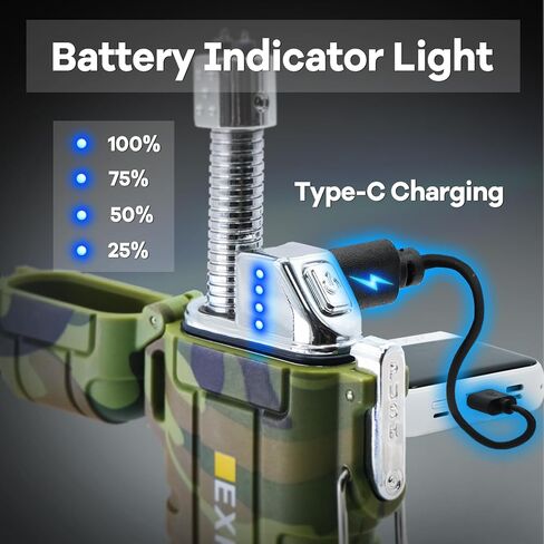 Luxgaze 2 حزمة للماء أخف الشعلة الكهربائية في الهواء الطلق أخف مرنة الرقبة القابلة لإعادة الشحن قوس أخف البوتان أخف عديمة اللهب ولاعة البلازما للتخييم المشي لمسافات طويلة مغامرة البقاء على قيد الحياة التكتيكية والعتاد in Kuwait