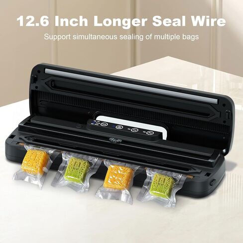 Suntree Vacuum Sealer Machine for Food, Compact Food Sealer Vacuum Sealer Dry/Moist/Gentle Modes with Build-in Cutter, Food Vacuum Sealer with 15pcs Vacuum Bags, External VAC for Jars and Containers in Saudi Arabia
