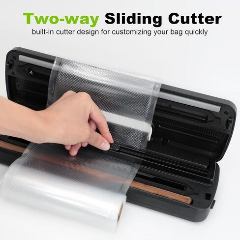 Suntree Vacuum Sealer Machine for Food, Compact Food Sealer Vacuum Sealer Dry/Moist/Gentle Modes with Build-in Cutter, Food Vacuum Sealer with 15pcs Vacuum Bags, External VAC for Jars and Containers in Saudi Arabia