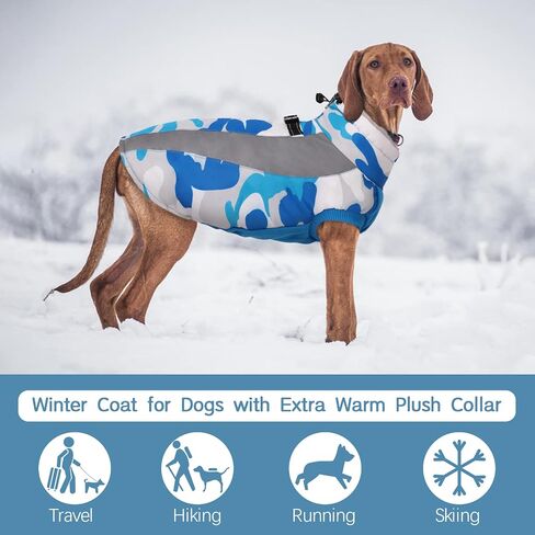 FUAMEY Warm Dog Jacket,Dog Winter Coat with Harness Dog Cold Weather Coats Warm Pet Vest Dog Winter Clothes Waterproof Windproof Dog Snow Jacket with Back Zipper for Small Medium Large Dogs Pink S in Kuwait