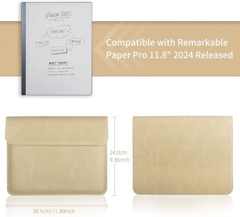 WALNEW Sleeve Case for Remarkable Paper Pro, Slim Protective Pouch Bag Case Cover with Pen Holder for Remarkable Paper Pro Color Tablet 11.8’’ 2024 Released,Gray in Kuwait