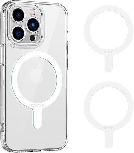 OUTXE Ultra-Thin Magnetic Sticker, Upgrade Magnet Adapter Ring Compatible with Magsafe iPhone/Android and Phone Case 2pack -Black in Kuwait