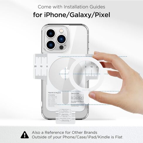 OUTXE Ultra-Thin Magnetic Sticker, Upgrade Magnet Adapter Ring Compatible with Magsafe iPhone/Android and Phone Case 2pack -Black in Kuwait