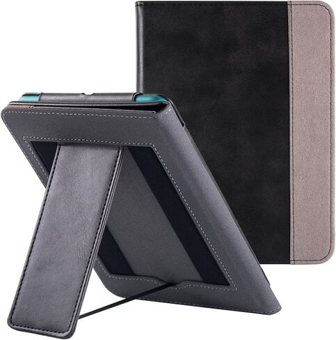 BOZHUORUI Stand Case for Kindle Paperwhite 12th Generation & Kindle Colorsoft Signature Edition eReader (7",2024) - PU Leather Sleeve Cover with Hand Strap/Auto Sleep/Wake (Denim Gray) in Saudi Arabia