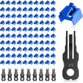 100 Pcs RJ45 Port Lock with 10 Key, Locking RJ45 Port/Dust Blocker, RJ45 Dust Cover Cap Female Port Plugs Protector, Compatible RJ45 Port Devices, Red in Kuwait