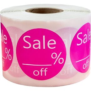1 Inch 25% 50% Percent Off Stickers Labels, Price Labels for Retail Store Circle Price Marker Tag Stickers Roll(500Pcs)