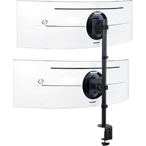 VIVO Dual Vertically Stacked Ultra-Wide Monitor Desk Mount for up to 49 inch Ultrawide Screens, Extra Tall Heavy Duty Adjustable Stand Holds 44 lbs Per Screen, Black, STAND-V202R