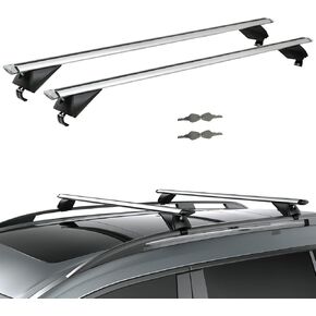 TANX Car Roof Rack Cross Bars with 4 Locks，Universal Roof Rack Cross Bars,52" Thin Adjustable Aluminum Roof Rails with 200lbs Load Capacity,Fits Raised Side Roof Rails and Flush Mount Cross Bars