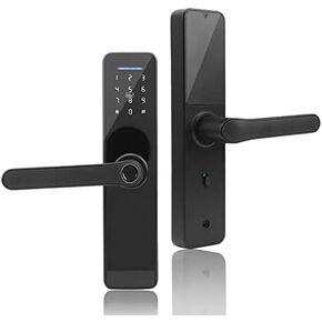 Fingerprint Door Lock, WiFi Smart Biometric Door Lock Fingerprint Password IC Card Entry Access System with Mechanical Keys for Tuya, Hotels and Offices, Homes