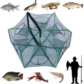 Auto-Foldable Strengthened Fishing Trap Nets Fish Traps for Fishing Kit Net for Minnow Fish Shrimp Crawfish Crab Traps