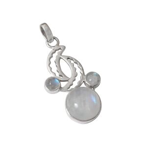 Natural Moonstone Cabochon Crystal Pendant, 925 Sterling Silver, Dainty Pendant, Bohemian Handmade Jewelry, June Birthstone, Elegant Antique Pendant for Necklace, Women Bridesmaids Gift