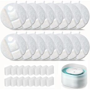 16 Pack Dog Water Fountain Replacement Filters for Petlibro Capsule Dog Fountain PLWF008,Dog Water Fountain Filter with Replacement Pre-Filter Pump Sponges.