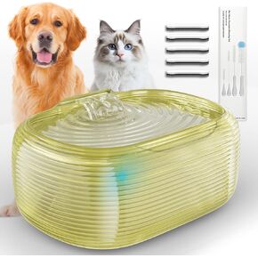 JMICOW Dog Water Fountain for Large Dogs, 10L/2.6Gal/338oz Dog Fountain Water Bowl, Pet Water Fountain with 5 Replacement Filters and 4 Cleaning Brushes (Black)