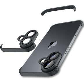 Frameless Case for iPhone 16 Pro Case with Camera Protector,Soft Slim TPU Silicone Shockproof Protection Drop-Proof Frameless,Ultra-Thin Lightweight Bumper Frameless Cover,Black