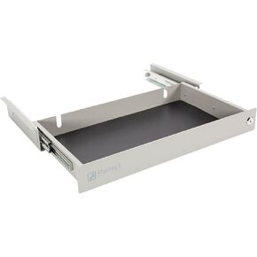 Utility Under Desk Drawer, Large Perfect Posture Drawer with Lock for Standard & Height Adjustable Desks – 10" x 17.25" (Gray)