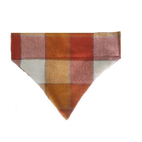 Rustic Orange Buffalo Plaid Flannel Over the Collar Dog Bandana That Slips onto Their Existing Collar Size Small