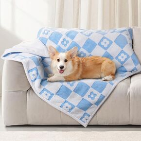 LOOBANI Waterproof Bed Blanket for Dogs: Pet Blanket Liquid Pee Proof for Bed Couch Sofa, Soft Warm Sherpa Fleece Washable Reversible Blanket, Waterproof Blanket for Small Dogs Cats, 25"x 35"