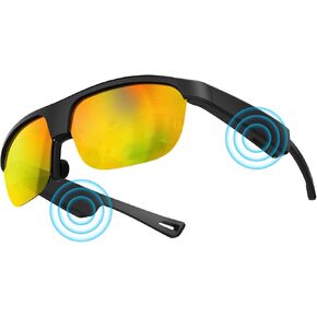 Polarized Bluetooth Smart Sunglasses with Built-in Mic, Open-Ear Audio, IP65 Waterproof & 5-Hour Battery