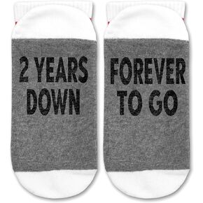 2 Years Anniversary, 2 Years Down Forever To Go Socks, Happy Anniversary, 2nd Anniversary, Valentine’s Day, Congratulation Gifts For Wife, For Her, For Him, For Couple, His And Hers Gifts.(040)