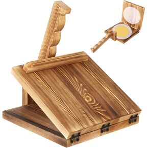 Vintage Charcoal Hardwood Tortilla Press, 10 Inches Solid Wood Tortilla Maker, Labor-Saving Wood Flour Tortilla Press for Homemade Mexican Tortillas, Roti, Burritos, Tacos