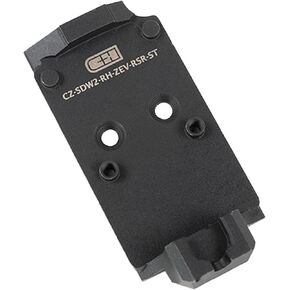 C+H Precision Optics Adapter Plate (Steel) | Compatible with CZ Shadow 2 Optics Ready and Compatible with Trijicon RMR, Holosun 407C/507C/508T | Zev Posts & Built-in Rear Sight
