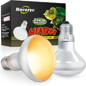 Reptile Heat Lamp, 2 Pack 100W Heat Lamp Bulbs for Reptiles, Amphibians Basking Heat Lamp Bulbs, UVA Daylight Basking Light for Reptiles, Bearded Dragon, Lizard, Turtle, Chicken