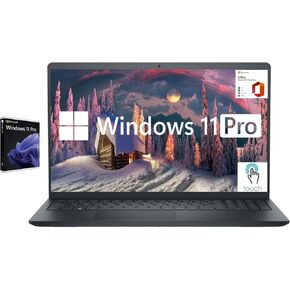 Dell Inspiron Touchscreen Laptop, 15.6" Full HD IPS Display, AMD Ryzen 5 7530U Processor, Windows 11 Pro Laptop, 2TB Storage(1TB SSD and P-1KG External Drive), HDMI, Black (64GB RAM| 2TB Storage)