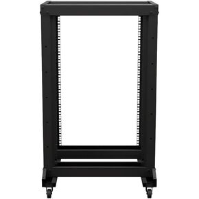 NavePoint 4-Post Adjustable Rack, 45U, Cage Nuts, Includes Casters, Black, SRB Series