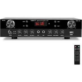 AV-302 Home Audio Amplifier Receivers with Bluetooth 5.0 Subwoofer Amplifier 2.1 Channel 100W Power Home Theater Stereo Audio System with USB, COAXAL,Stereo Audio Amplifier Receivers