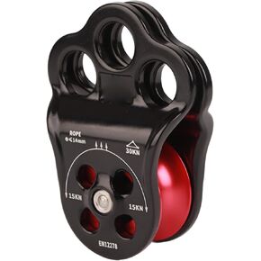 Keenso 30KN Climbing Pulley,Hitch Climber Pulley Climbing Bearing Pulley for Rock Climbing, Rappelling, Zipline Sports