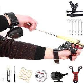 Fishing Slingshot with Reel and Fish Darts for Outdoor Sports Hunting Competition Versatile Suitable for Left and Right Handed