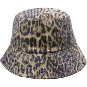 BOLLEY JOSS Women Bucket Hat Reversible Double-Side-Wear Glitter Sequins Bucket Hat Cap