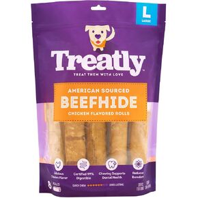 American Sourced Beefhide Rolls 4-5" Dog Chew Treats - Natural Flavor, 22 Count/1 Pack