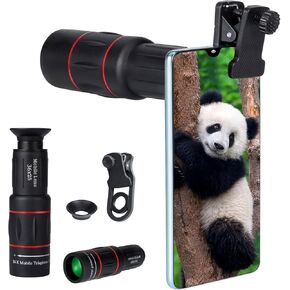 36X Long Focus Telephoto Phone Lens for iPhone and Android, Zoom Cellphone Camera Lens with Phone Clip for Picture Video Taking