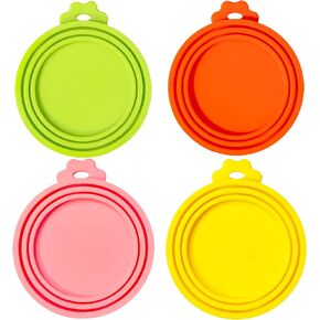 4 Pack Can Covers, Silicone Can Lids for Dog and Cat Food, Universal Can Cover Fits Most Standard Size