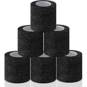 6 Rolls Self Adhesive Bandages Wrap 3 Inches x 5 yd No Chew Bandage for Pets Bitter Bandage Wrap for Dogs and Cats Wound Wrap, Dark Green