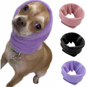 Quiet Ears Covers for Dogs 3pcs,Dog Snoods Ear Covers for Noise,Grooming and Force Drying Miracle Tool for Anxiety Relief & Calming Dogs(Grey+Pink+Purple) (Large)