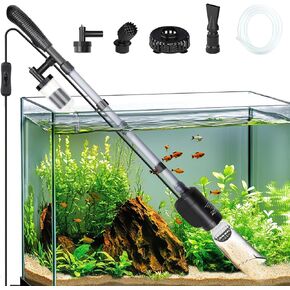 AQQA Electric Aquarium Vacuum Gravel Cleaner & Water Changer 6-in-1 Multi-Functional Fish & Turtle Tank Cleaning Tools for Water Cleaning & Circulation (20W, 320GPH)