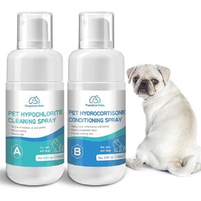 Pawsitive Vibes Dog Anal Gland Spray Kit, Relieves Anal Gland Irritation in Dogs and Cats, Stops Pain, Soothes Itching, Stop Sliding, and Eliminates Unpleasant Odours-A+B 7 Fl Oz