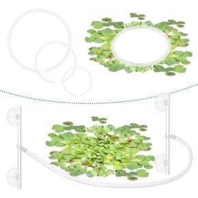 Aquarium Floating Plant Corral with Fish Feeding Ring, Floating Plant Fence for Aquarium Accessories, Separates Floating Plants, Auto-Adjusts Height with Water Level, Suitable for All Aquariums.