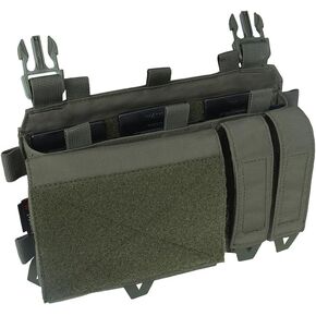 Tactical Triple Magazine Pouch with UTX Buckles Quick Release Combined with Chest Mini Rig and Vest