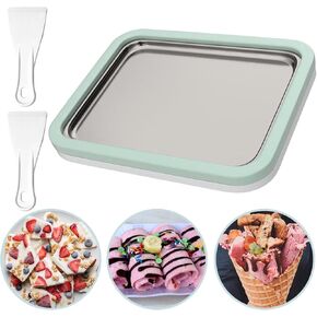 Rolled Ice Cream Maker, Instant Ice Cream Machine, Instant Cold Plate for Diy Ice Cream, Fruit Frozen Yogurt (Green)