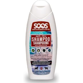Soos Pet Dog Shampoo for Cats and Pets Anti-Itch Dead Sea Minerals Fast Absorbing Clean Fur with Vitamins Essential Oils Natural Ingredients Antiba-cterial and Antif-ungal - 1x Pet Shampoo (500ml)