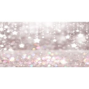 48X18IN Winter Silver White Bokeh Aquarium Background, Abstract Golden Sparkling Spots Fish Tank Decorations Background, Christmas Art Terrarium Background with 8 EVA Double-Sided Tape