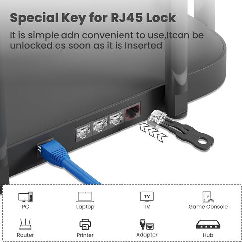 24 قطعة قفل منفذ RJ45 مع مفتاحين، قفل منفذ RJ45/مانع الغبار، غطاء غطاء الغبار RJ45 واقي مقابس منفذ RJ45، أجهزة منفذ RJ45 المتوافقة، أحمر in Kuwait