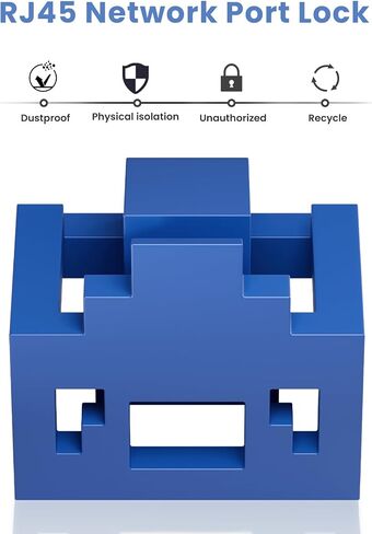 100 Pcs RJ45 Port Lock with 10 Key, Locking RJ45 Port/Dust Blocker, RJ45 Dust Cover Cap Female Port Plugs Protector, Compatible RJ45 Port Devices, Red in Kuwait