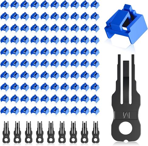 100 Pcs RJ45 Port Lock with 10 Key, Locking RJ45 Port/Dust Blocker, RJ45 Dust Cover Cap Female Port Plugs Protector, Compatible RJ45 Port Devices, Red in Kuwait